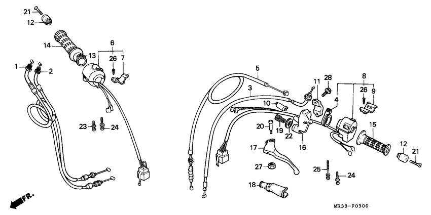 Handle lever/switch/cable