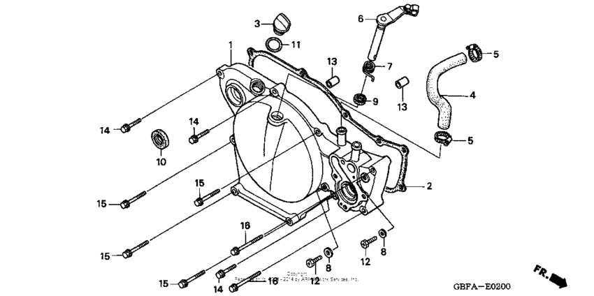 CR80RB Крышка картера правая