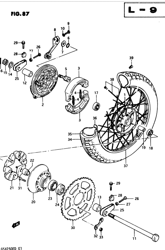 Rear wheel complete assy