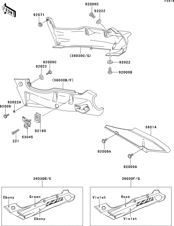 ZX500 Side covers / chain cover(zx500-d1)