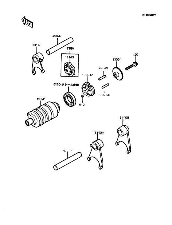 Gear change drum & forks