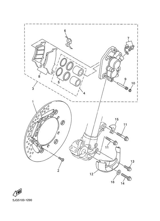 WR426F Передний суппорт