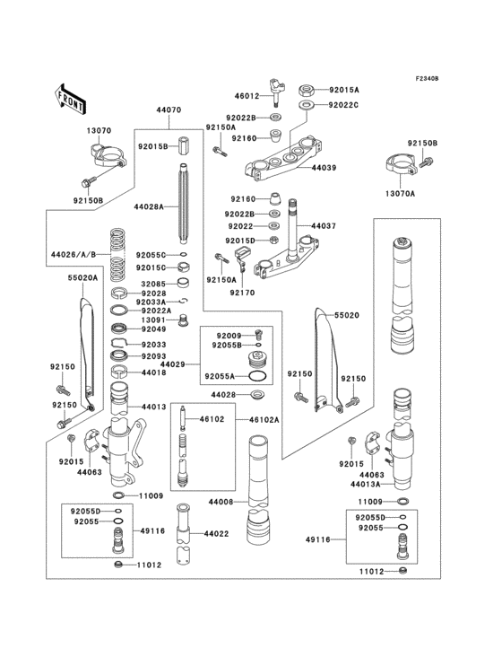 Front fork(1/2)(kx500-e8)