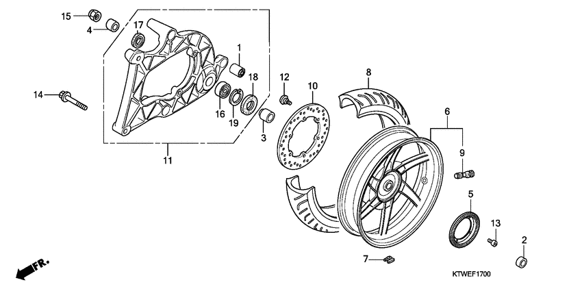 Rear wheel/swingarm