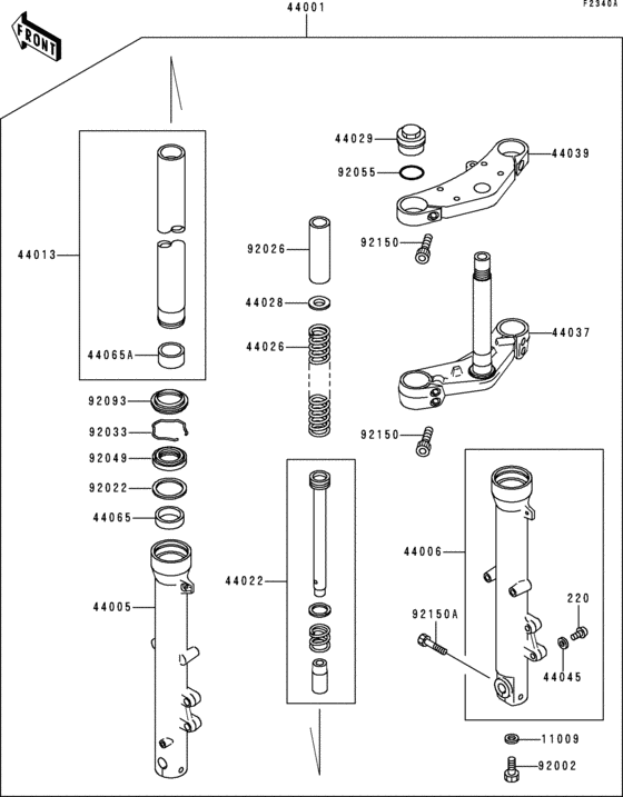 Front fork(zr750c-026126-038583)