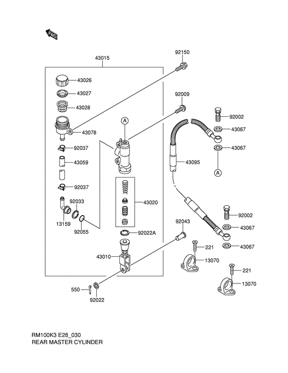 RM100 Задний тормозной цилиндр