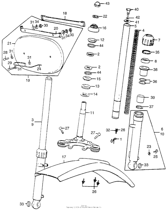 Front fender + front shock absorber