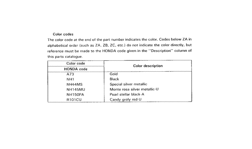 CMX450 *Color code