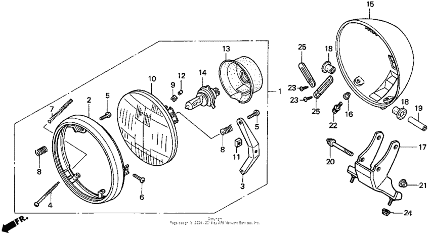 VT1100C Vt1100c headlight 97
