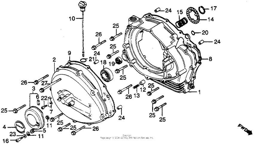 Cm450a right crankcase cover