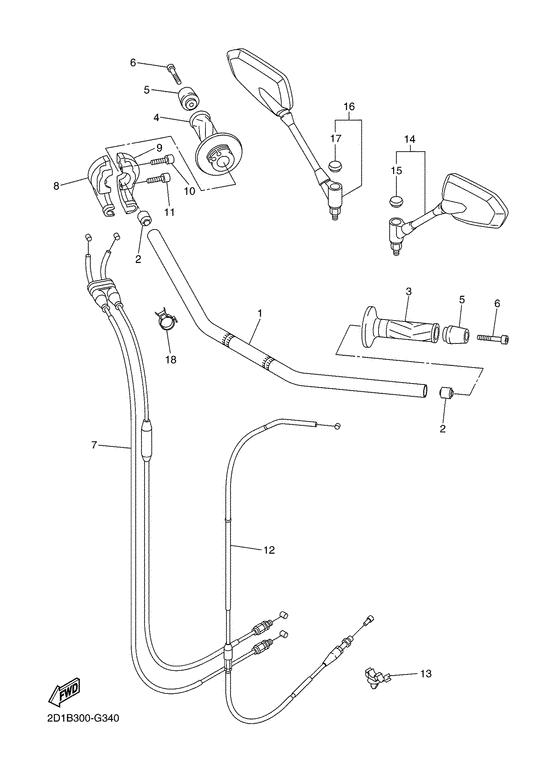Steering handle & cable