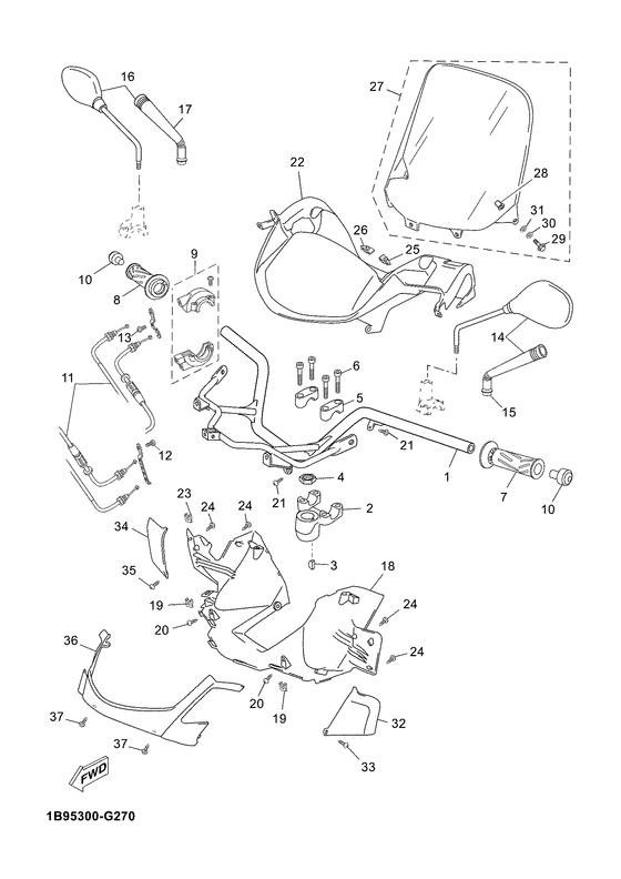 Steering handle & cable