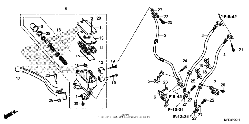 Front brake master cylinder (3)