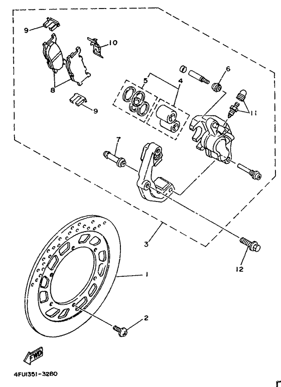 TDR125 Передний тормоз
