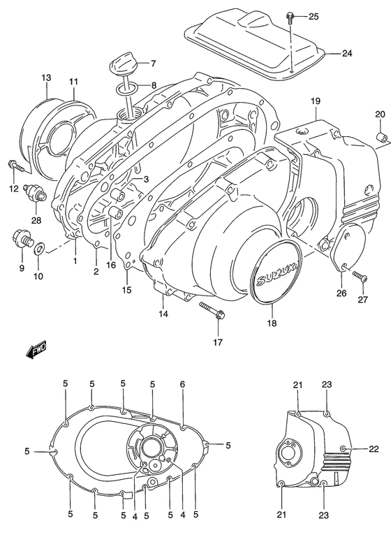 Crankcase cover ass`y  (v