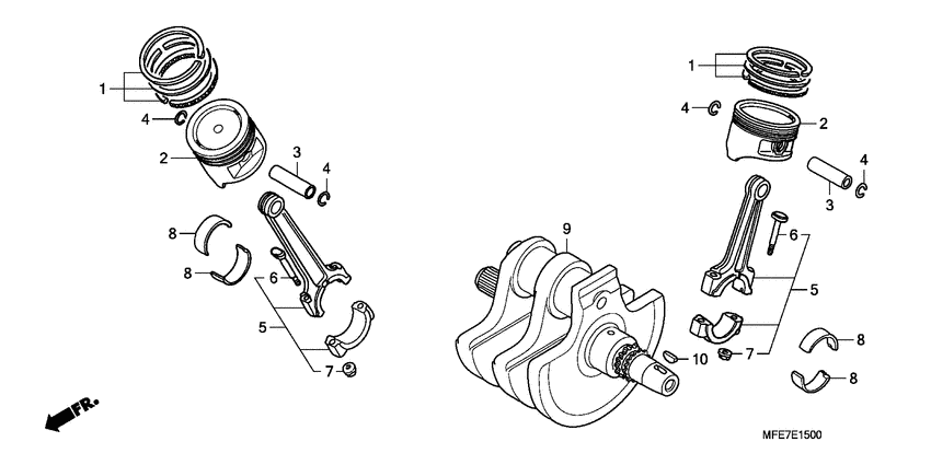 VT750C2F Вал коленчатый