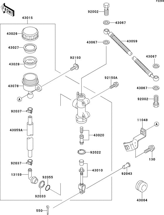 EX500 Задний торм цилиндр