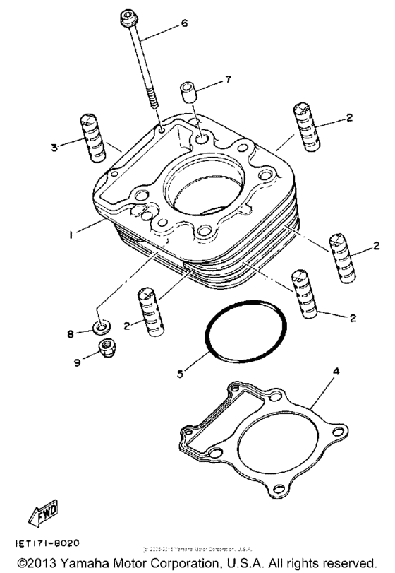 XT350UC (CA ED.) Цилиндры