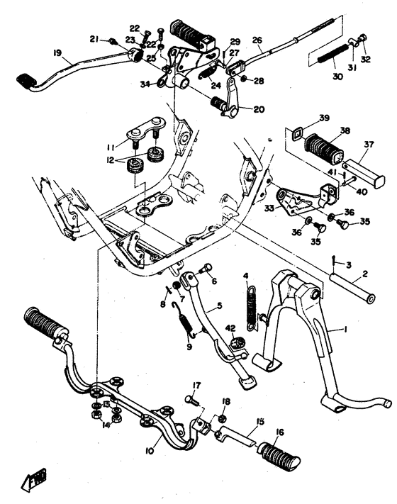 Stand.footrest, brake pedal