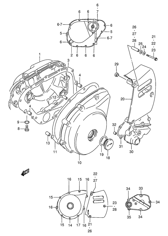 Crankcase cover ass`y  (v