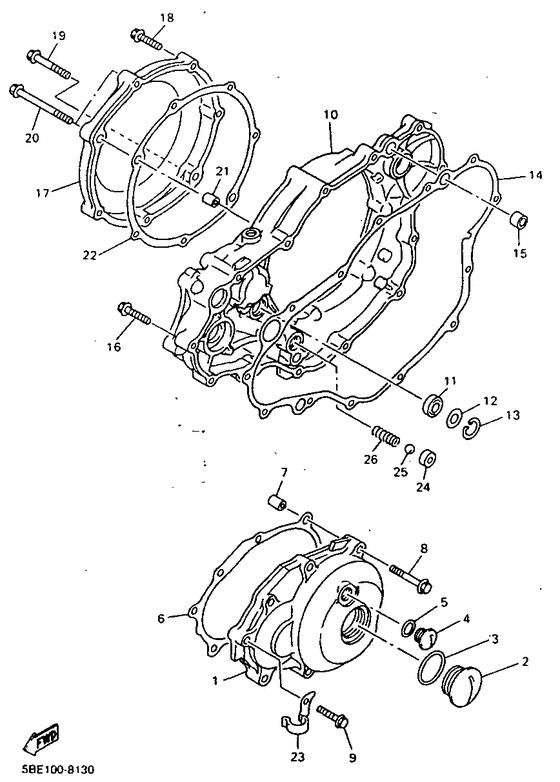 WR400F Крышка картера двигателя