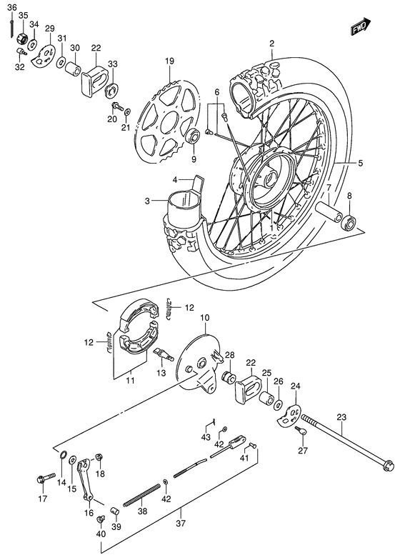 Rear wheel complete assy