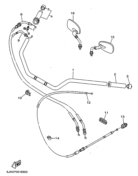 Steering handle. cable