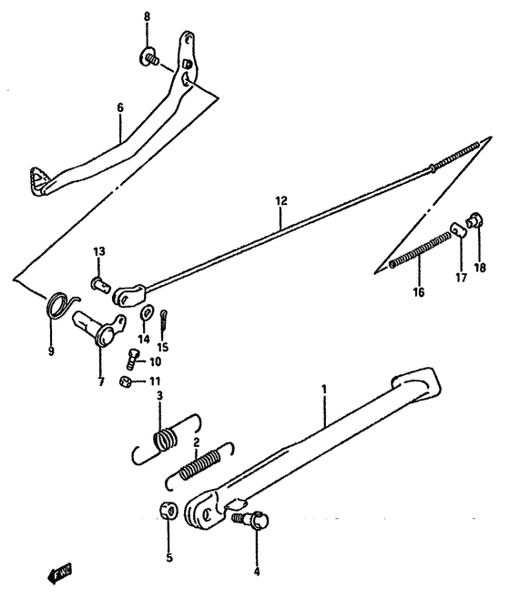 Stand-rear brake