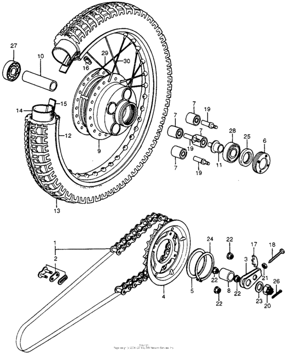 Rear wheel + driven sprocket