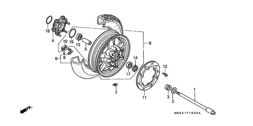 Rear wheel complete assy