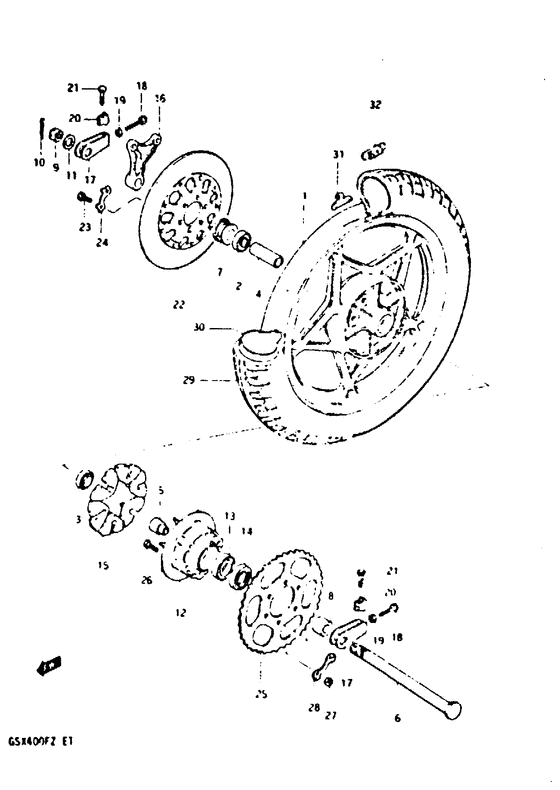 Rear wheel complete assy