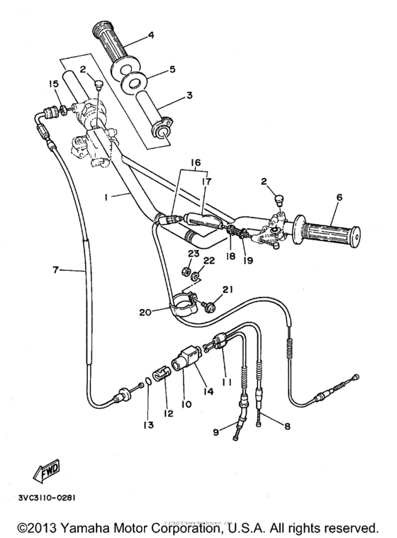 Steering handle - cable