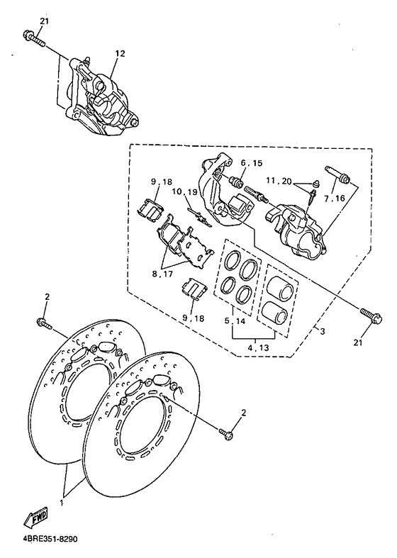 XJ600S Front brake. caliper