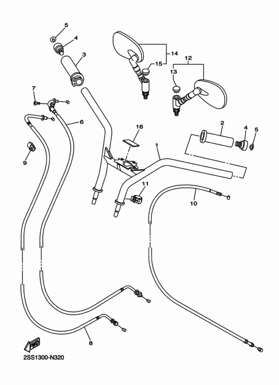Steering handle & cable