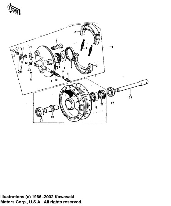 Front hub/brake