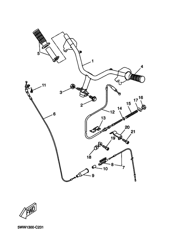 Steering handle & cable