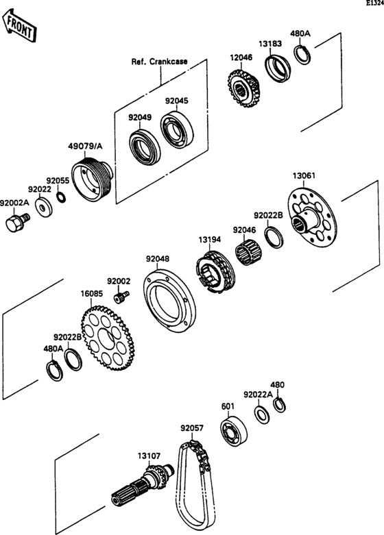 ZX750 Generator shaft