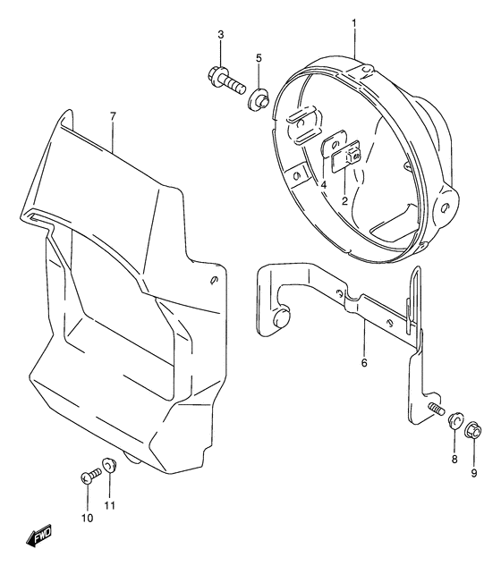 Headlamp cover  front fender