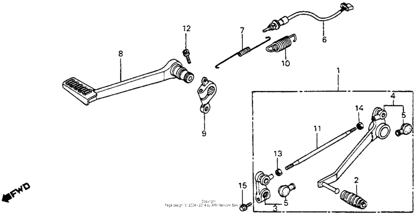 Brake pedal + shift pedal