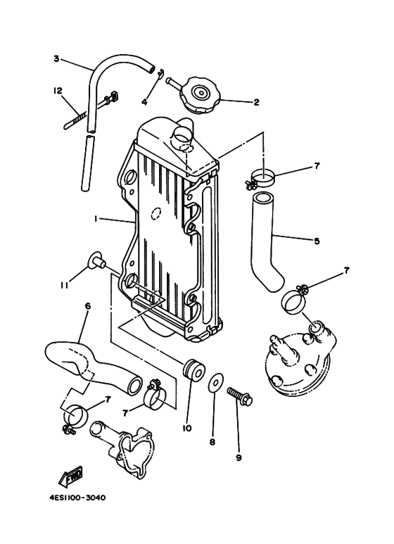 YZ80LW Радиатор и шланг