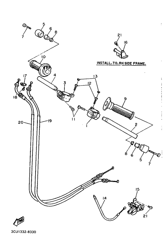 Steering handle. cable