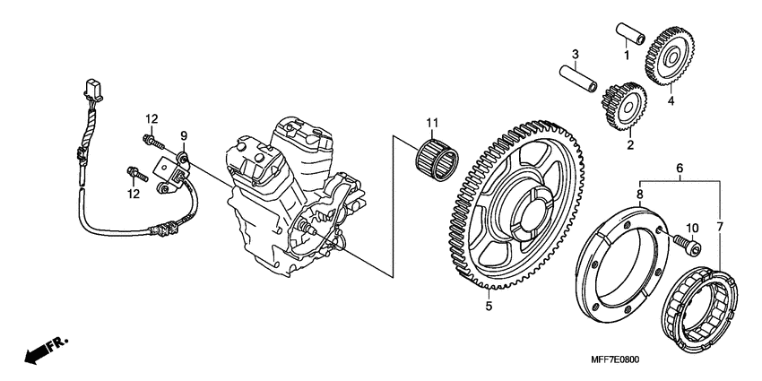 Pulse generator/ starting clutch