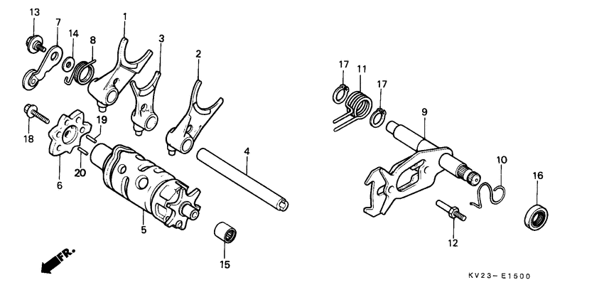 Shift drum/shift fork