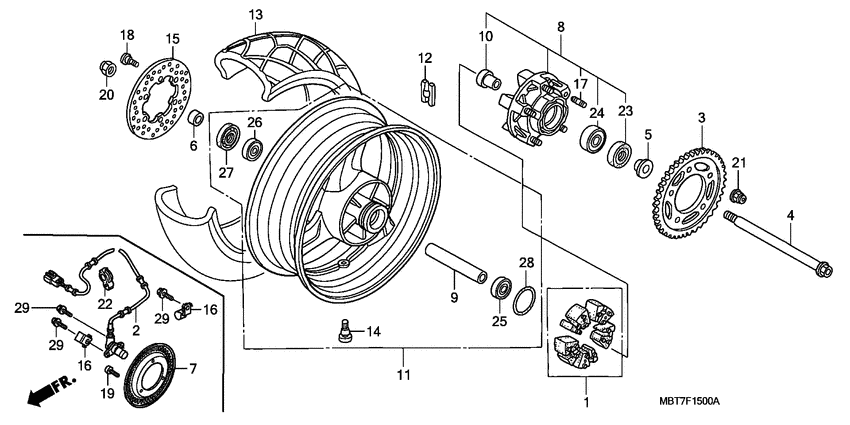 Rear wheel complete assy