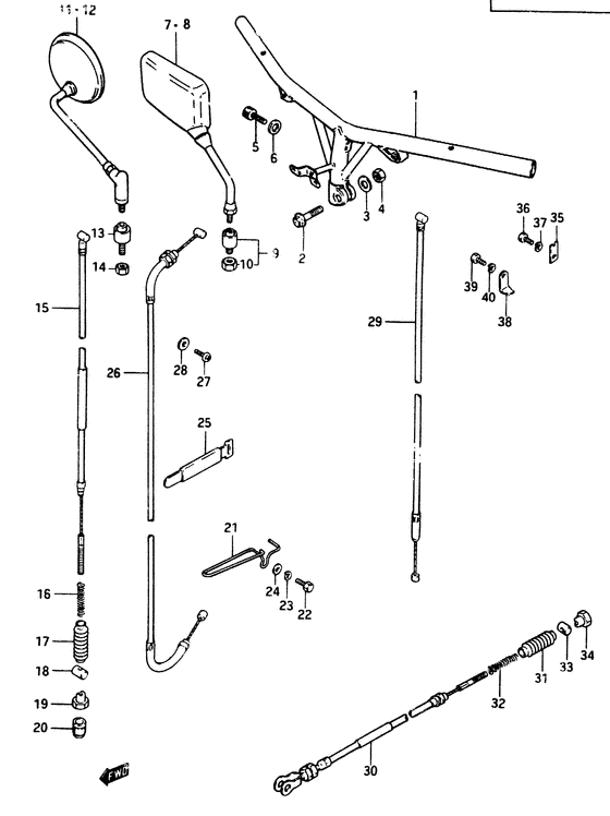 Handle bar - control cable