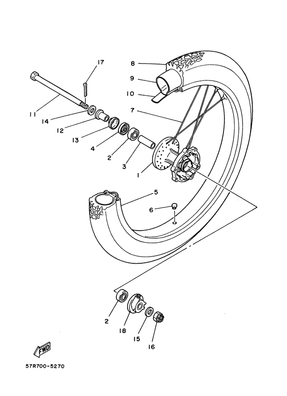XT350'88 Переднее колесо