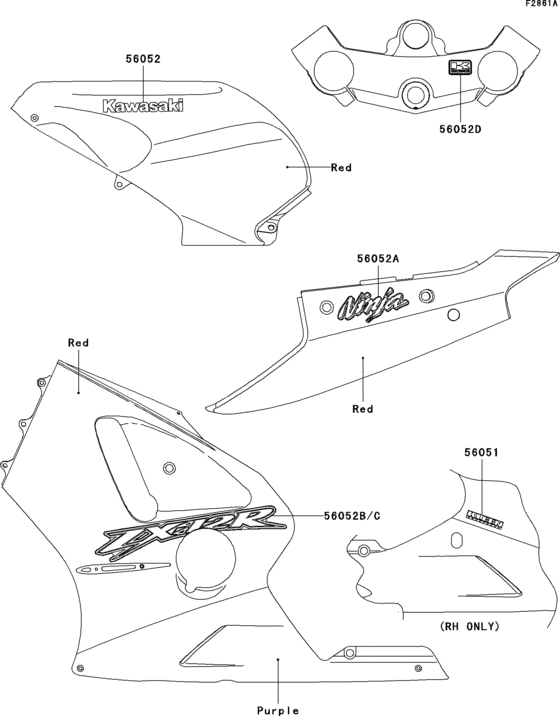 ZX1200 Decals(red)