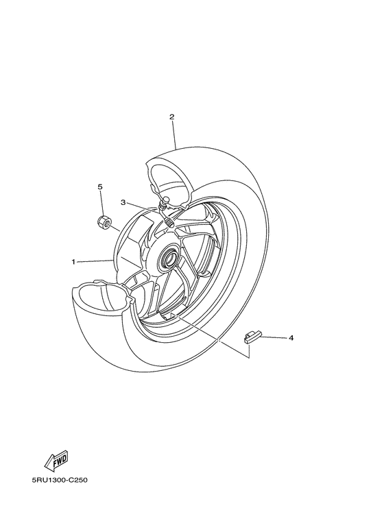 YP400A Переднее колесо