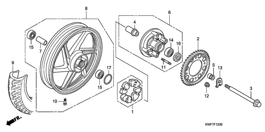 Rear wheel complete assy