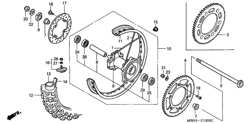 Rear wheel complete assy